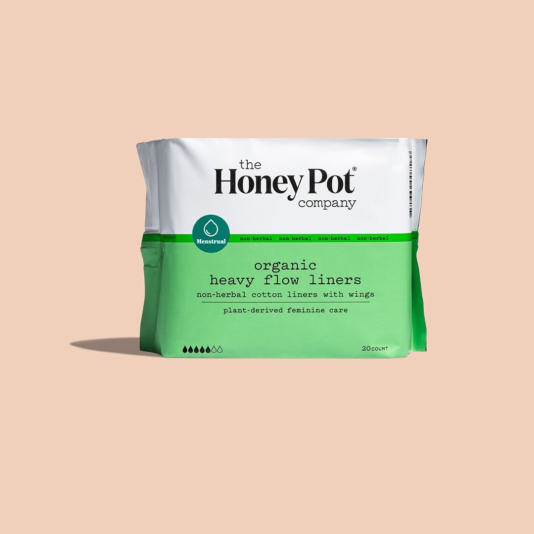 The Honey Pot Non-Herbal Organic Cotton Pads With Wings Regular, 20 Count
